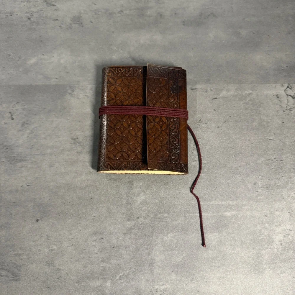 The Leather Farm Journal Unisex Brown Celtic Embossed Leather Diary Notebook